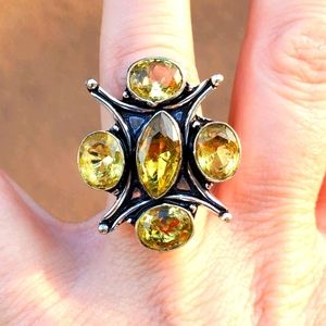 New Citrine 925 Silver Ring.